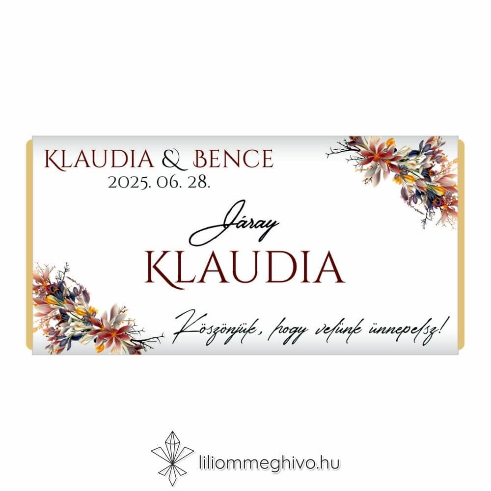 Írisz csoki köszönetajándék ültetőkártya digitális rajza