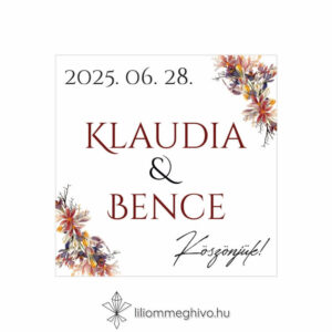 Írisz esküvői Hűtőmágnes virágos digitális rajza