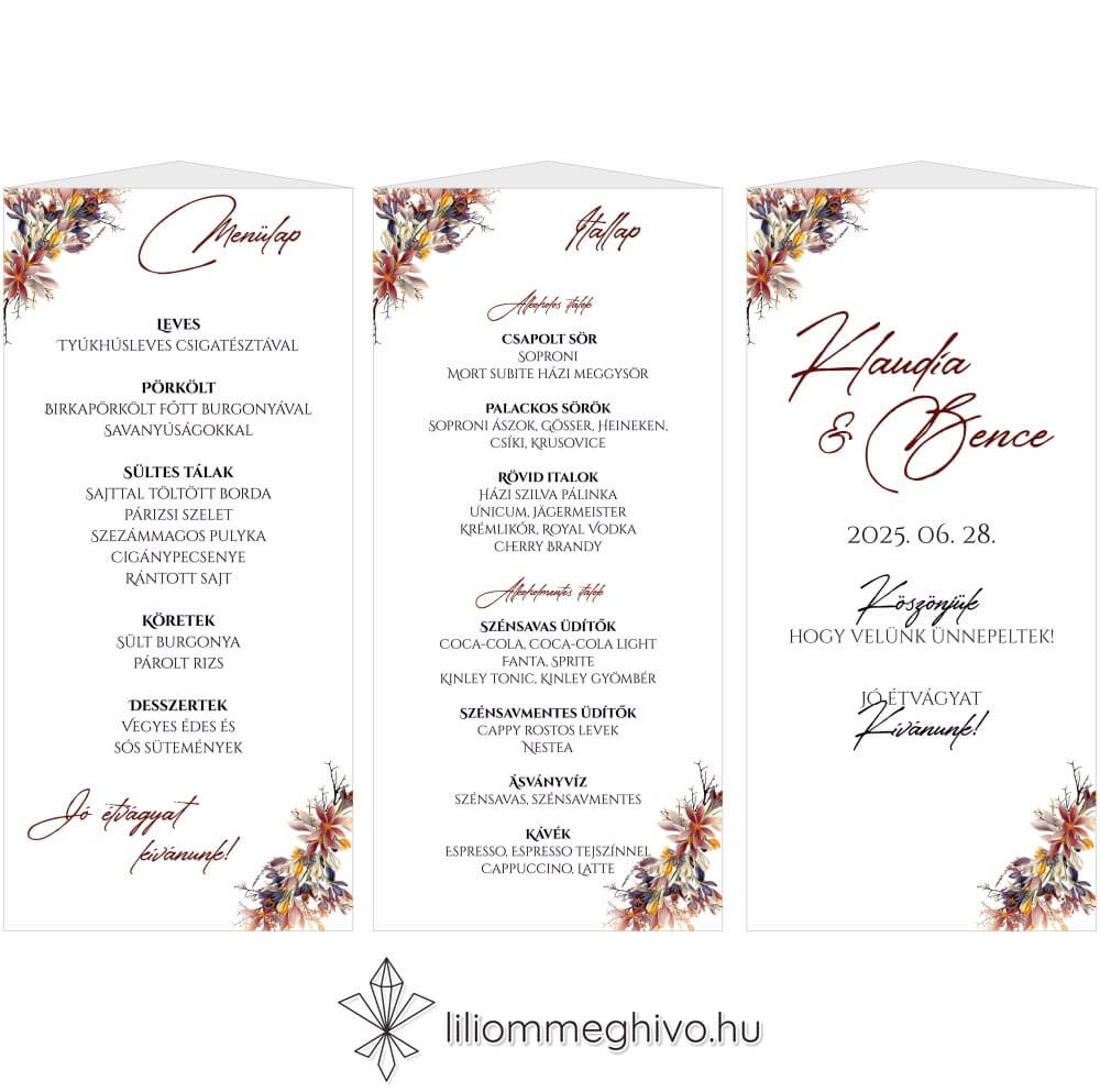 eskuvoi-menuharomszog-irisz-liliommeghivo Írisz menüháromszög virágos digitális rajza