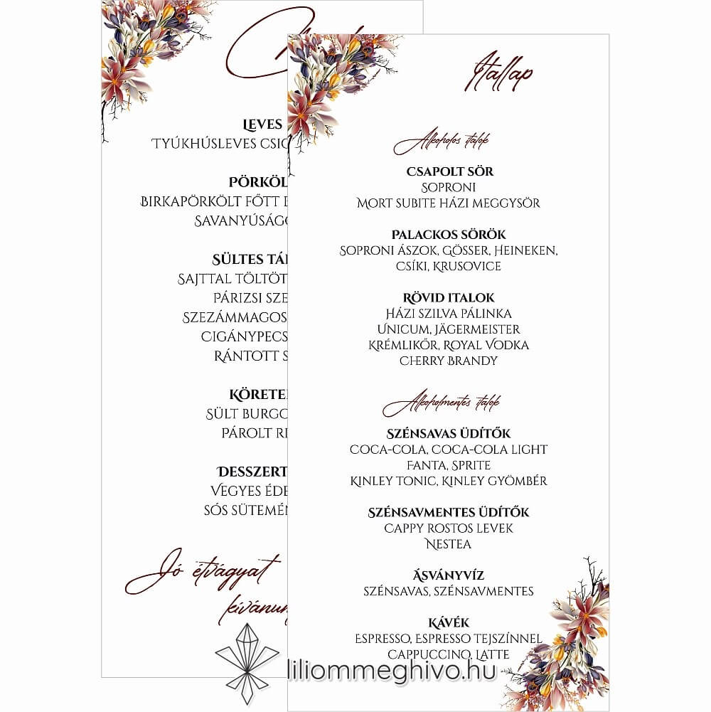 eskuvoi-menulap-ketoldalas-irisz-liliommeghivo Írisz menükártya kétoldalas virágos digitális rajza