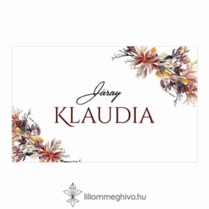 Írisz Ültetőkártya egyoldalas digitális rajza