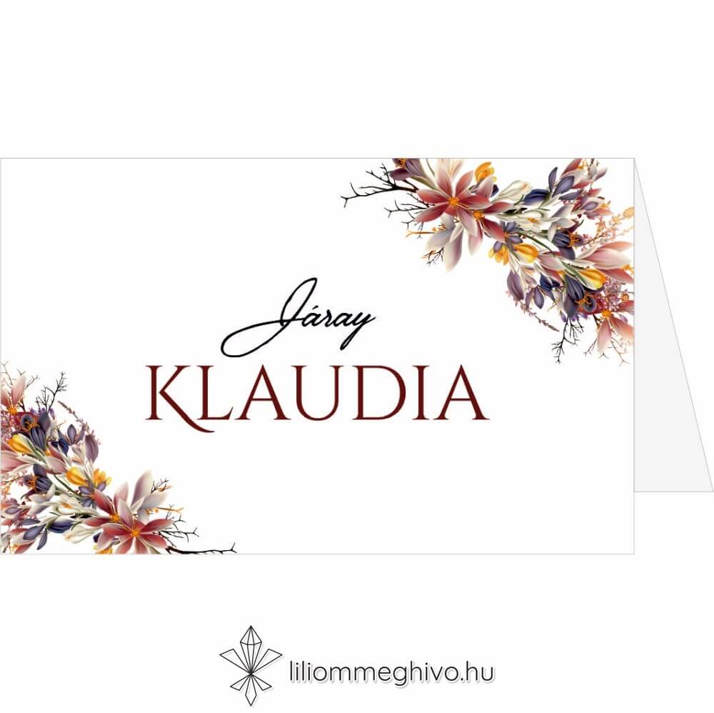 Írisz Ültetőkártya digitális rajza