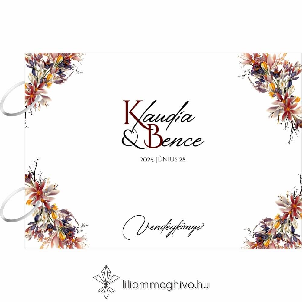 Írisz vendégkönyv digitális rajza