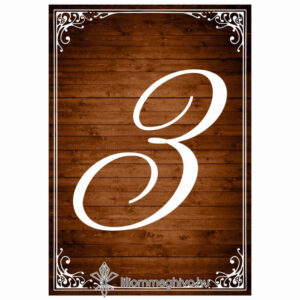 Pajta esküvői Asztalszám képe egylapos változat