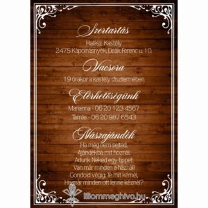 Pajta infókártya egyoldalas képe