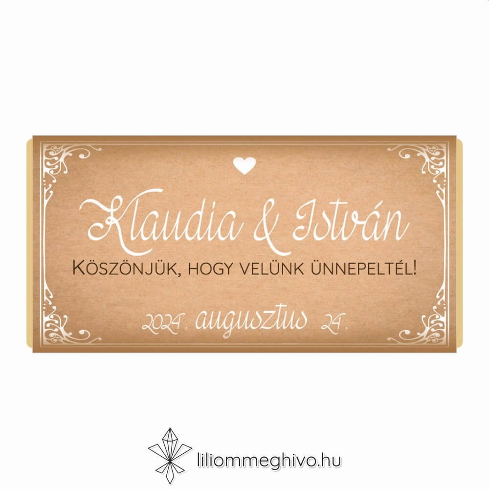 Falevelek csoki köszönetajándék vintage hangulat