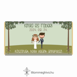 Tisztás csoki köszönetajándék rajzolt hangulat