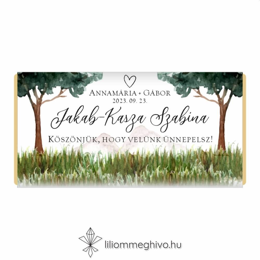 Hársliget csoki köszönetajándék és Ültetőkártya