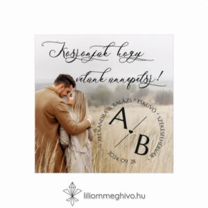 Kalligráfia esküvői Hűtőmágnes fényképpel