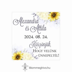 Napraforgó esküvői Hűtőmágnes képe