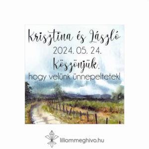 Ösvény esküvői hűtőmágnes köszönőajándék festett és utazós hangulat