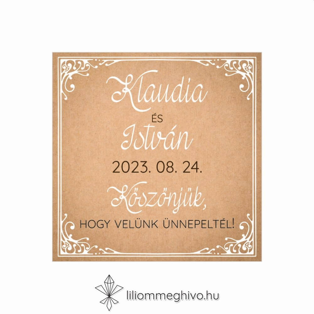 Papirusz esküvői Hűtőmágnes vintage hangulat