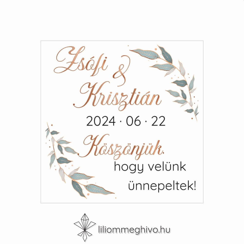 Rosegold esküvői Hűtőmágnes