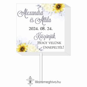 Napraforgó nyalóka köszönetajándék képe