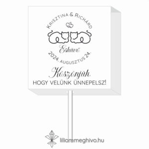 Sziámi nyalóka köszönetajándék stilizált macskákkal