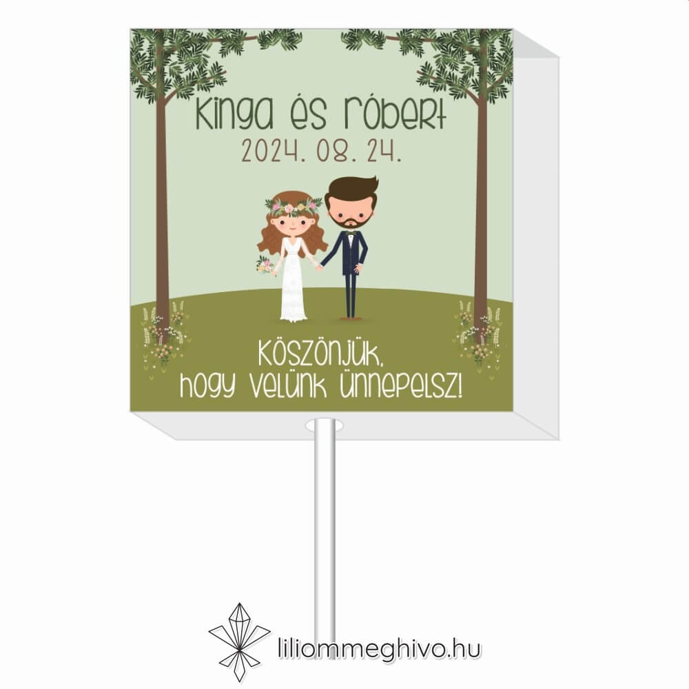 Tisztás nyalóka köszönetajándék rajzolt hangulat