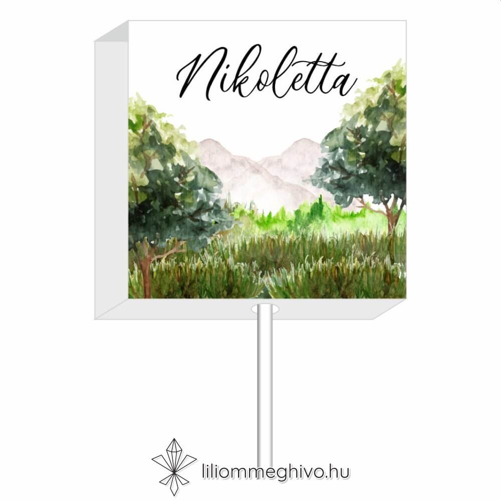 Hársliget nyalóka köszönetajándék és Ültetőkártya