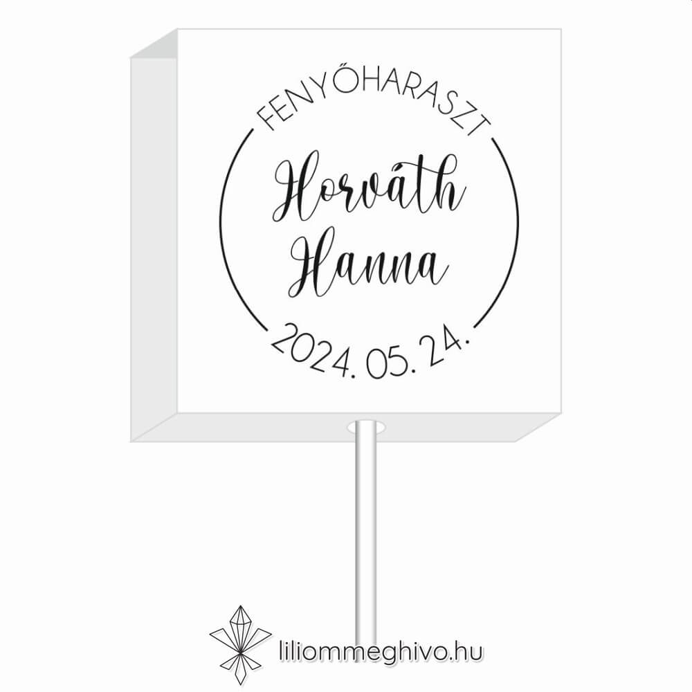 Ösvény esküvői nyalóka köszönőajándék és ültetőkártya festett és utazós hangulat egyoldalas verzió