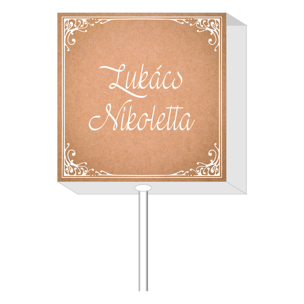 Papirusz nyalóka köszönetajándék és Ültetőkártya vintage hangulat