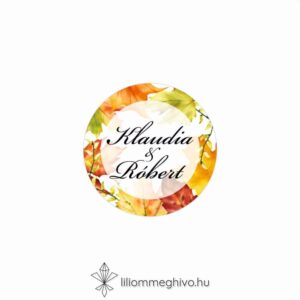 Falevelek esküvői kör matrica