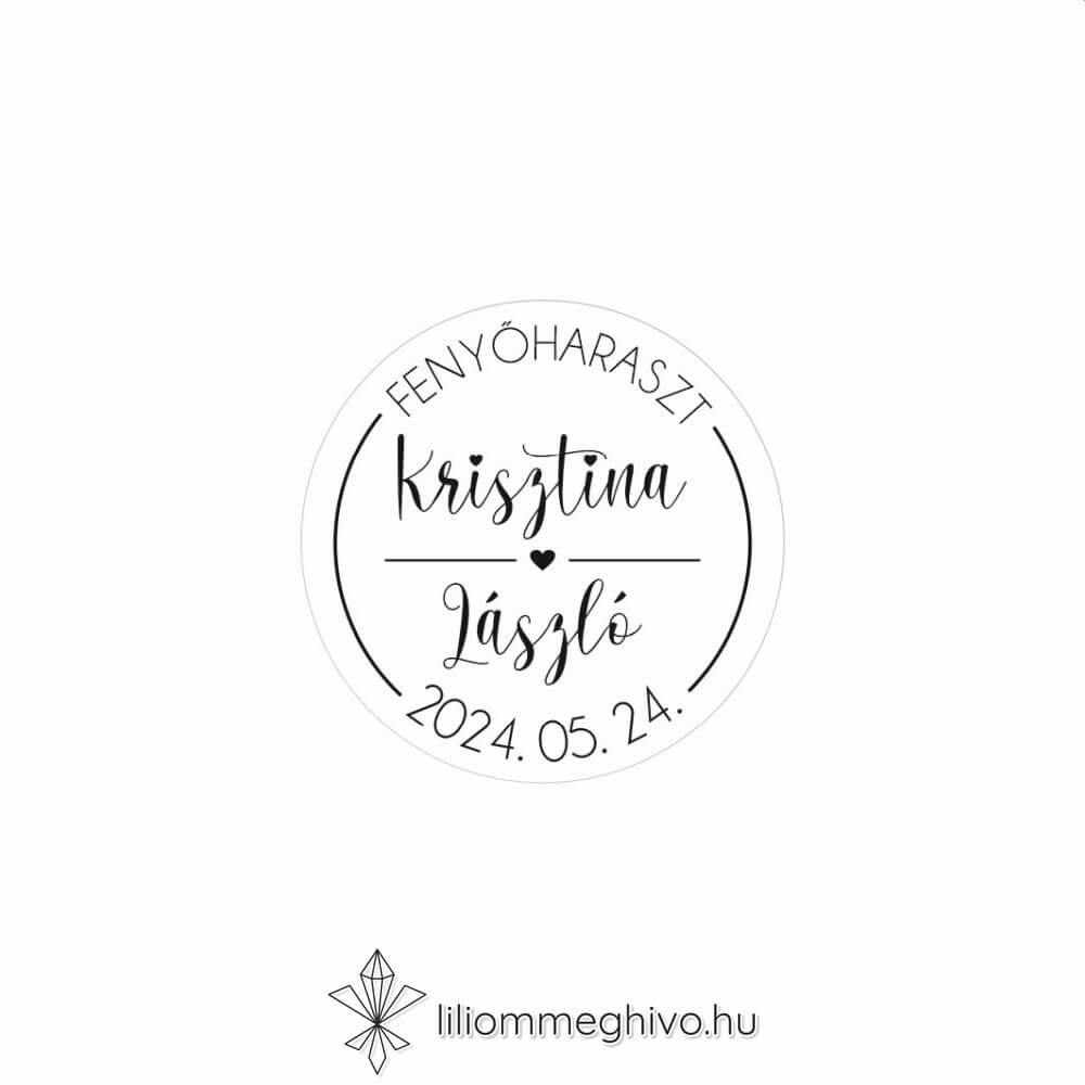 Ösvény esküvői matrica festett és utazós hangulat kör alak