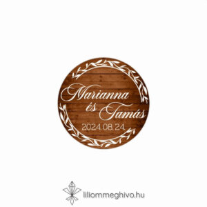 Pajta festett deszkás esküvői kör matrica