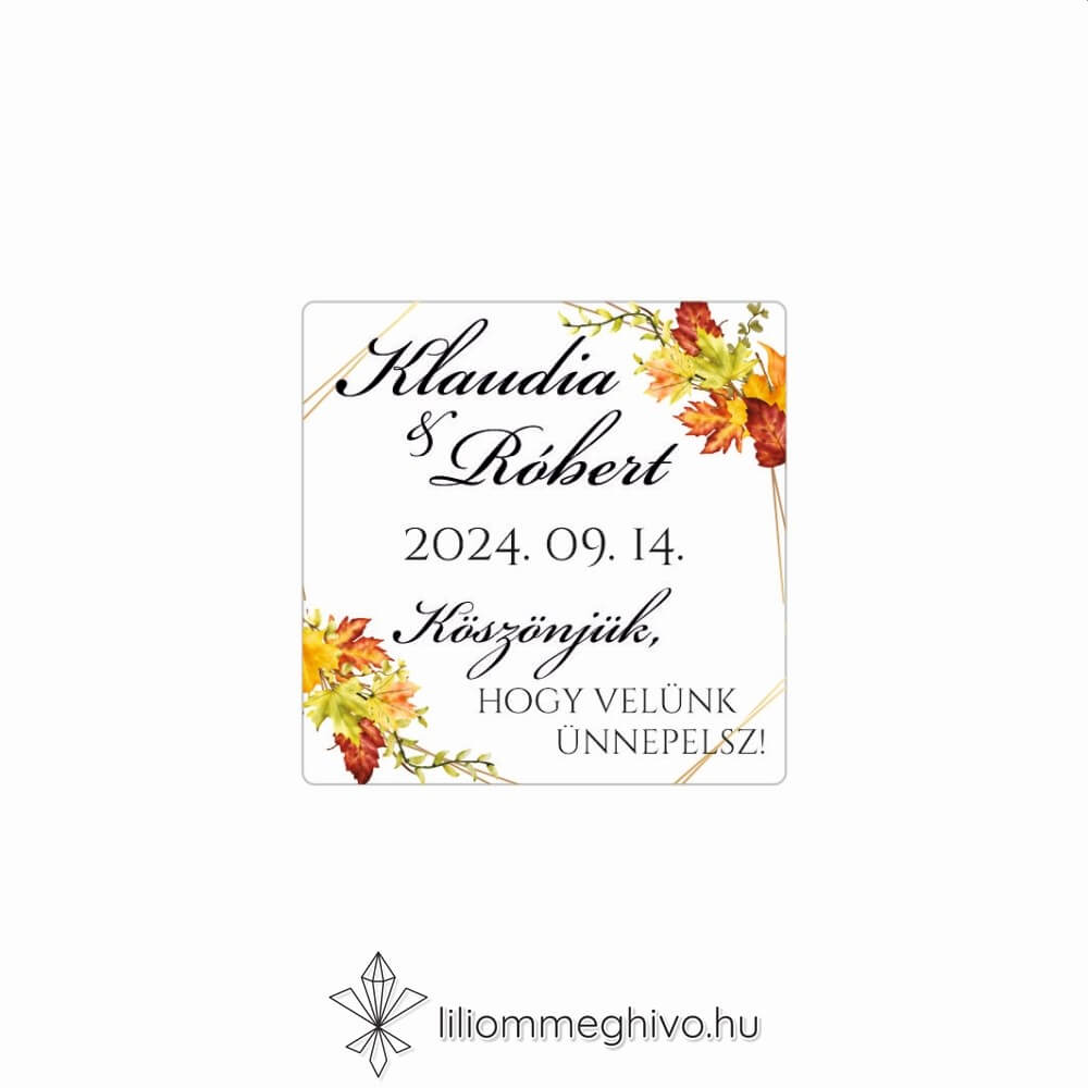 eskuvoi-matrica-negyzet-falevelek-liliommeghivo Falevelek esküvői négyzet alakú matrica