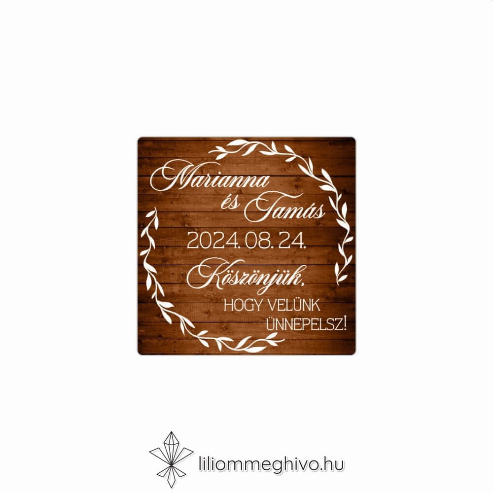 eskuvoi-matrica-negyzet-zsalya-liliommeghivo Pajta festett deszkás esküvői négyzet alakú matrica