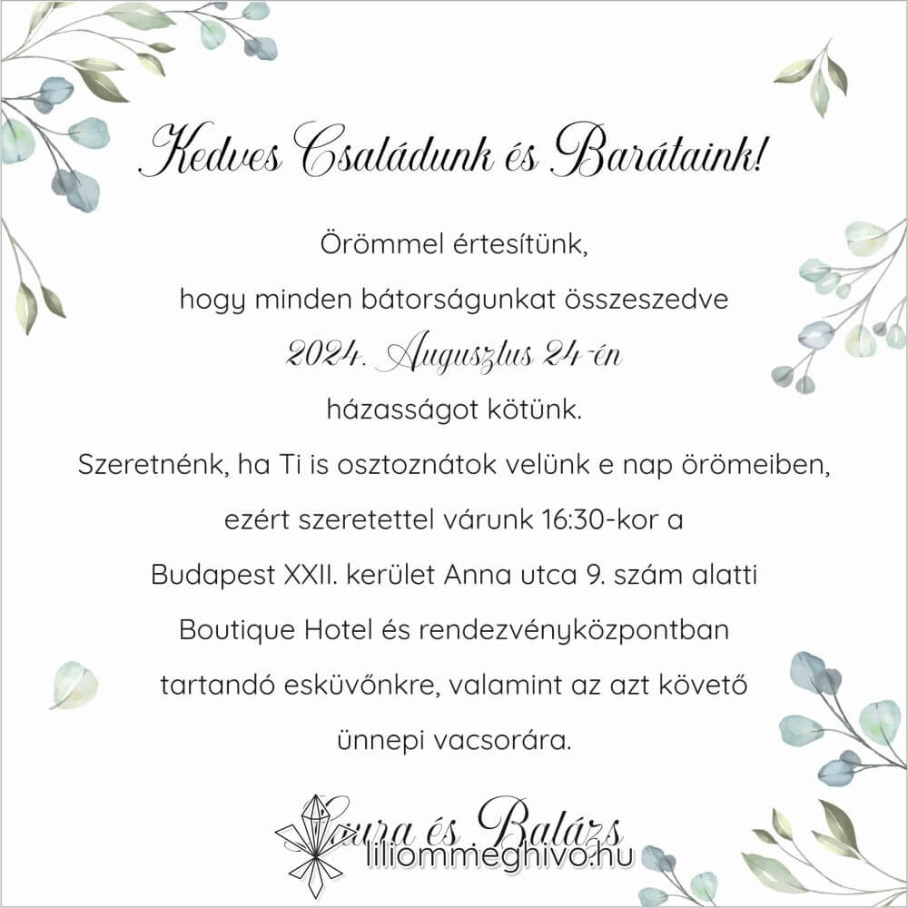 eskuvoi-meghivo-negyzet-zoldike-liliommeghivo Zöldike esküvői meghívó greenery hangulat zöld virágokkal négyzetes verzió