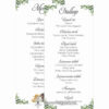 Tappancs esküvői menükártya greenery minta nyuszikkal kétoldalas