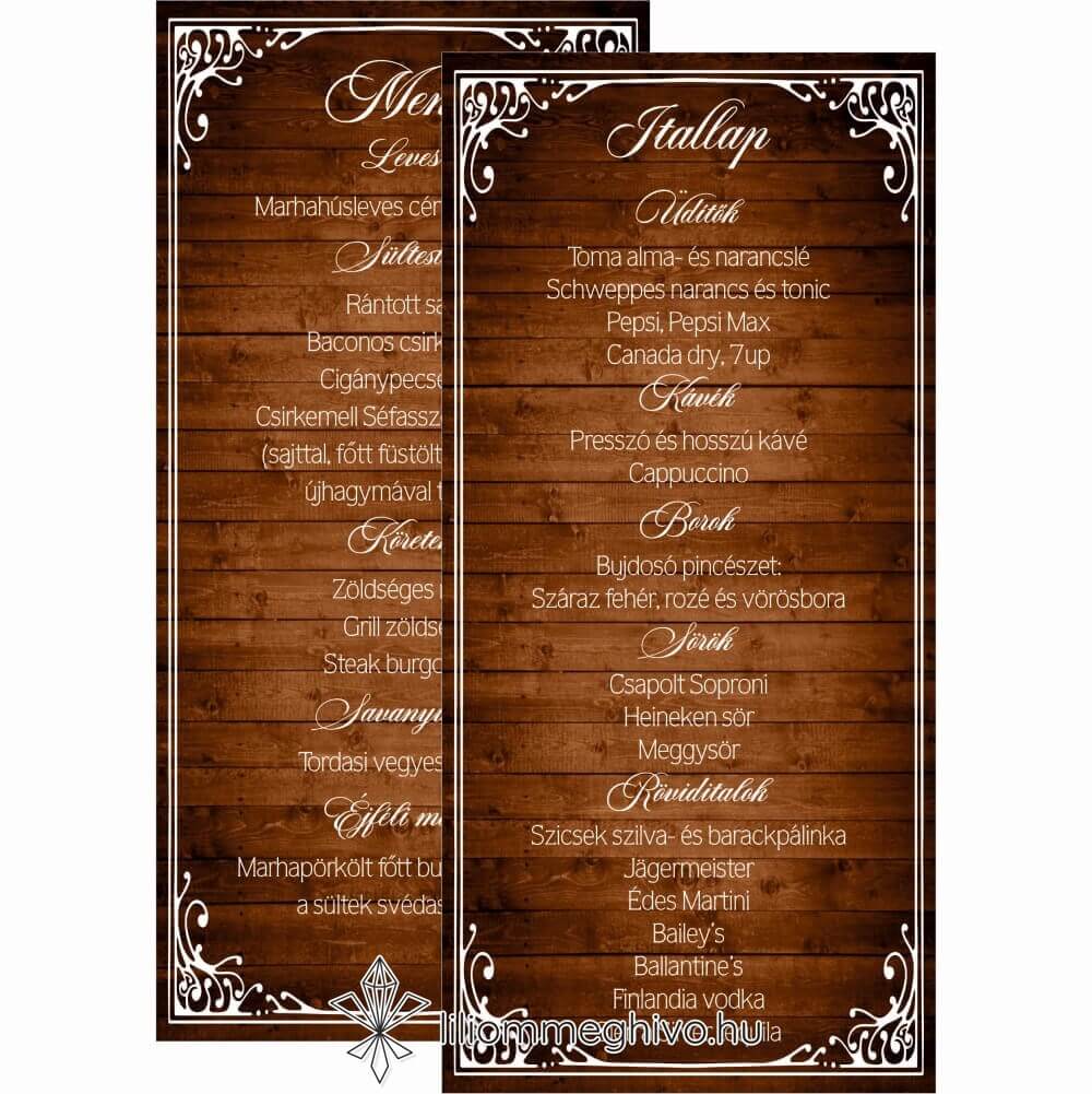 eskuvoi-menu-ketoldalas-zsalya-liliommeghivo Pajta esküvői kétoldalas menükártya festett deszka fehér betűk