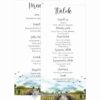 Ösvény esküvői menükártya festett és utazós hangulat kétoldalas