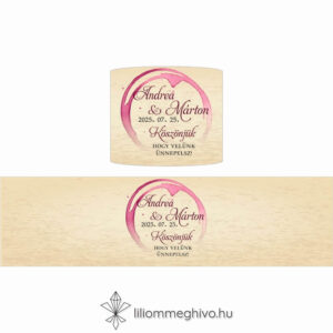 Borkóstoló esküvői szalvétagyűrű vintage hangulat borfoltok