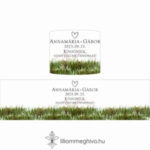 Hársliget esküvői szalvétagyűrű zöld fákkal