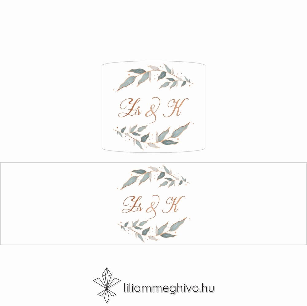 Rosegold esküvői szalvétagyűrű modern hangulat