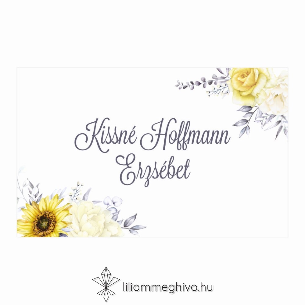 Napraforgó ültetőkártya sárga virágokkal