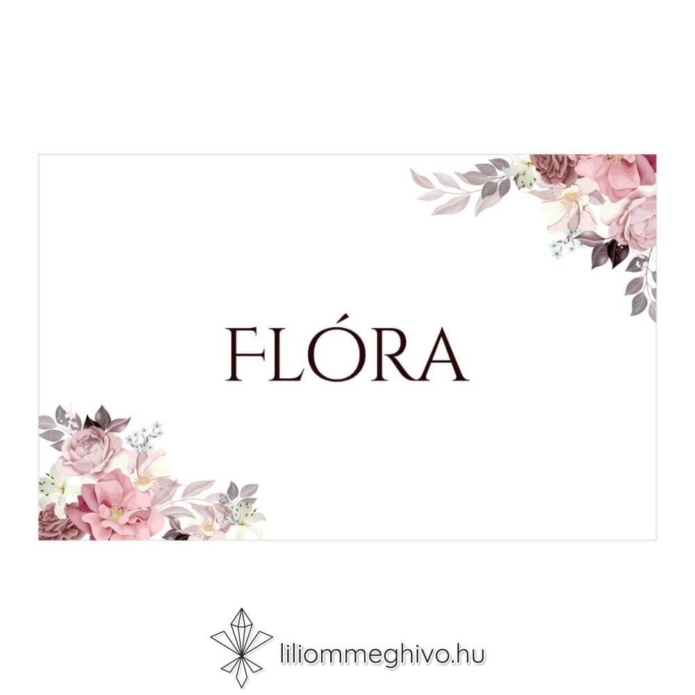 Mályva ültetőkártya virágokkal