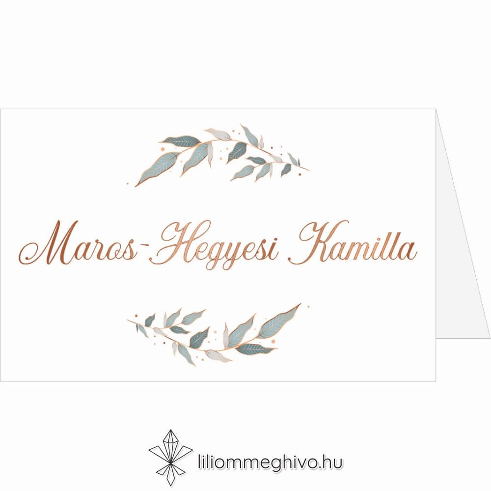 Rosegold ültetőkártya sátor alakú változat modern hangulat