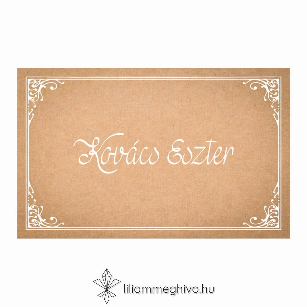 Papirusz ültetőkártya egyoldalas változat vintage hangulat