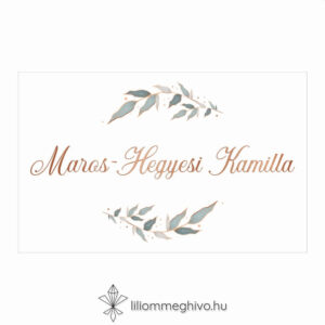 Rosegold ültetőkártya egyoldalas változat modern hangulat