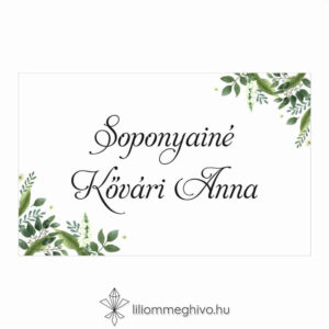 Tappancs ültetőkártya greenery minta egylapos változat