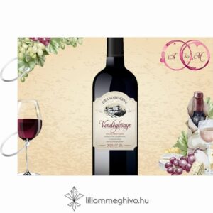 Borkóstoló esküvői vendégkönyv vintage hangulat borfoltok