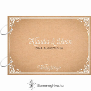 Papirusz esküvői vendégkönyv borító oldal vintage hangulat