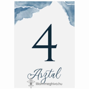 Fellegek esküvői asztalszám festett stílus egyoldalas verzió