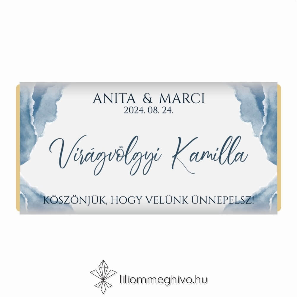 Fellegek esküvői csoki vendégajándék és ültetőkártya festett stílus