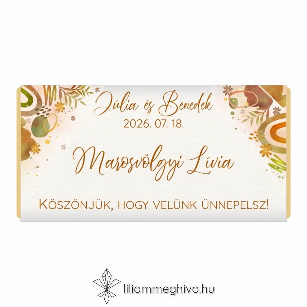 eskuvoi-koszonetajandek-csoki-ulteto-oszi-kavalkad-liliommeghivo Őszi kavalkád esküvői csoki köszönetajándék és ültetőkártya pasztell színek levelek