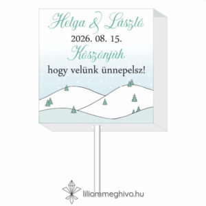 Hütte esküvői nyalóka vendégajándék pasztell színek síelős hangulat