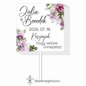 Szellőrózsa esküvői nyalóka köszönetajándék színes virágkerettel