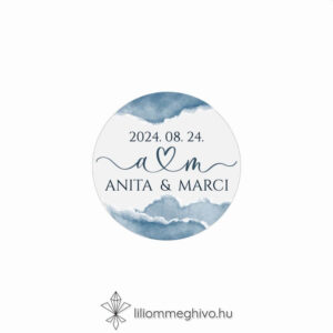 Fellegek esküvői matrica festett stílus kör alak