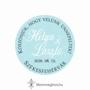 Hütte esküvői matrica pasztell színek síelős hangulat kör alak